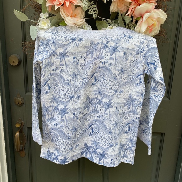 Girls CALYPSO embellished toile print TOP Size 10 - Picture 4 of 8